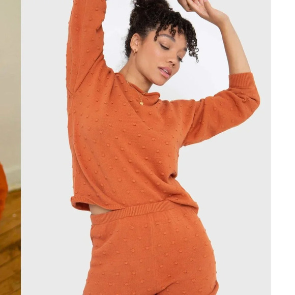 Callahan Winona Cuffed Nubby Knit Shorts in Burnt Orange size Small - Picture 10 of 10